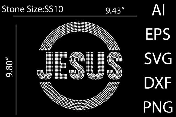 Jesus Rhinestone Templates Design