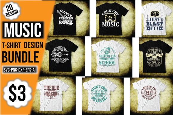 Unlock Creative Freedom with the Music T-Shirt Design Bundle